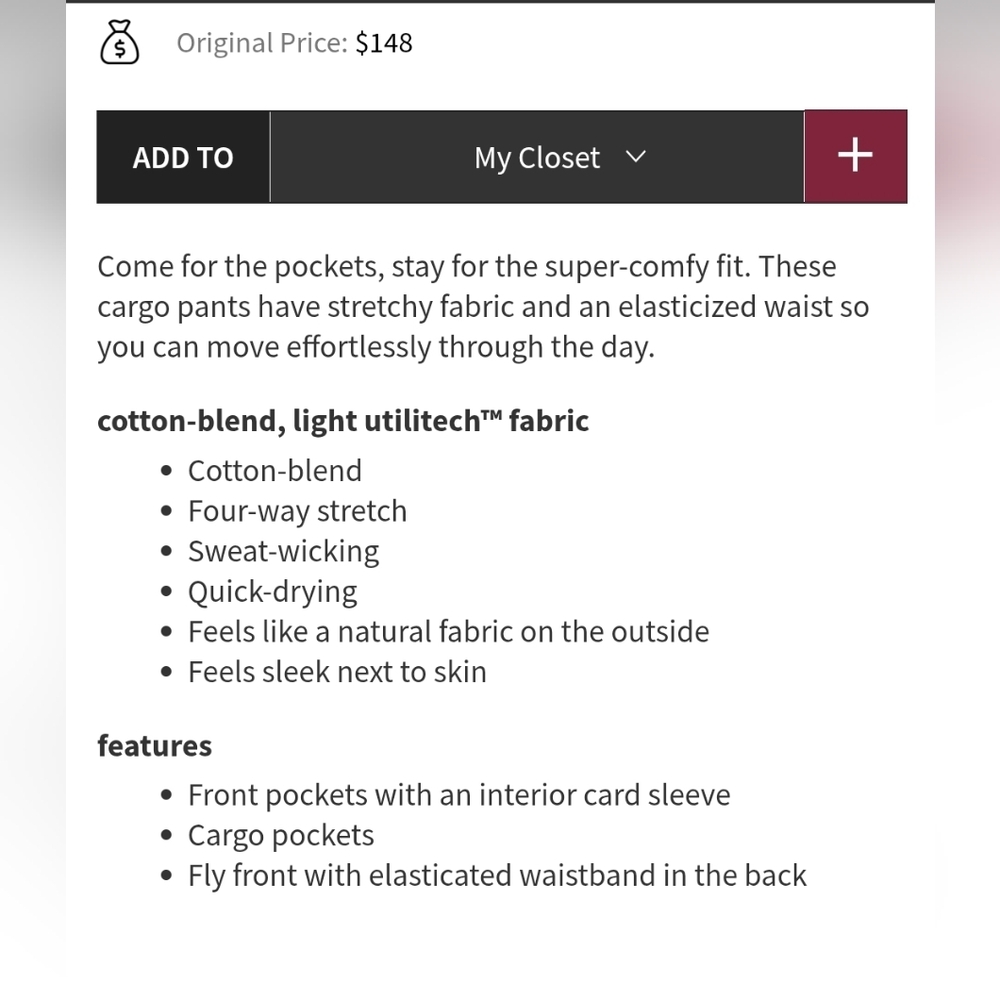 Lululemon Light Utilitech Cargo Pocket High-Rise PantJava - Picture 5 of 8